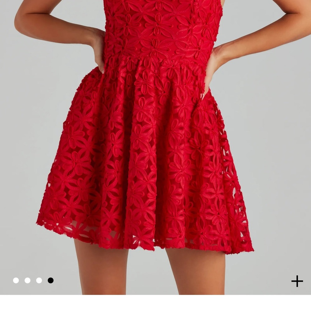 Windsor Red Floral Mini Dress / G31 - Picture 4 of 4